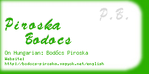 piroska bodocs business card